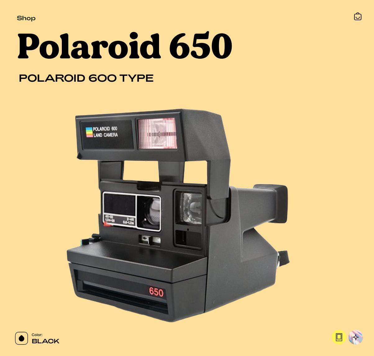 Polaroid 650 Instant Film Camera, Vintage Polaroid 600 Series, Tested & Working - Vintage Polaroid Instant Cameras