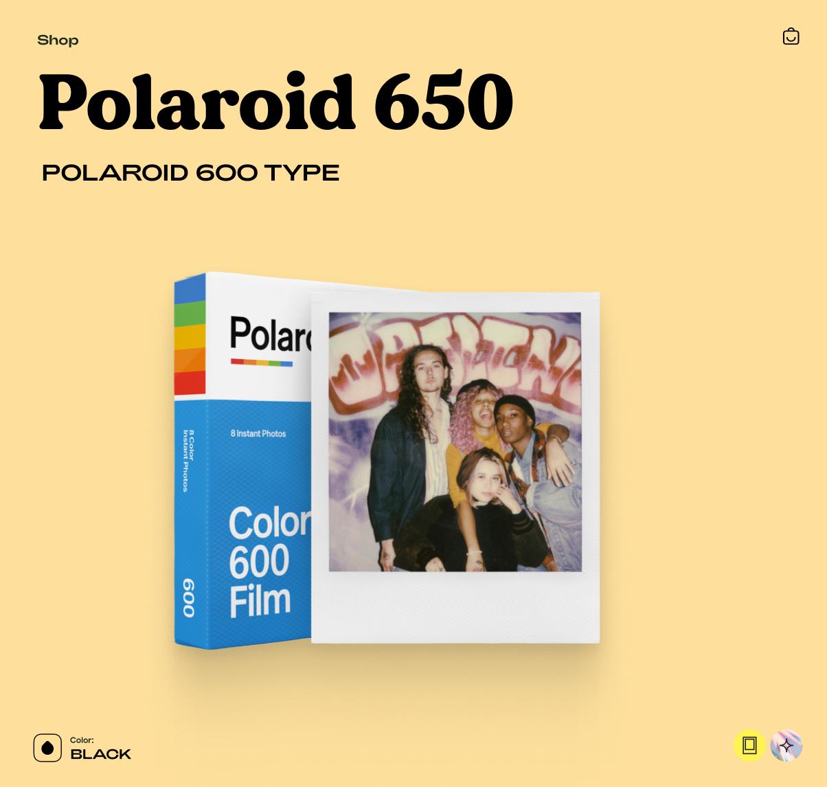 Polaroid 650 Instant Film Camera, Vintage Polaroid 600 Series, Tested & Working - Vintage Polaroid Instant Cameras