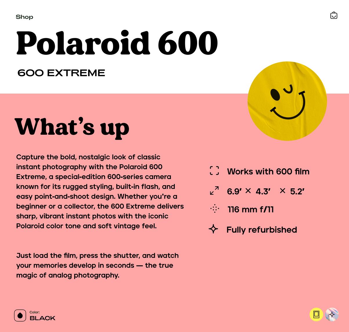 Polaroid 600 Extreme Instant Camera – Vintage 90s Icon, Tested & Working - Vintage Polaroid Instant Cameras