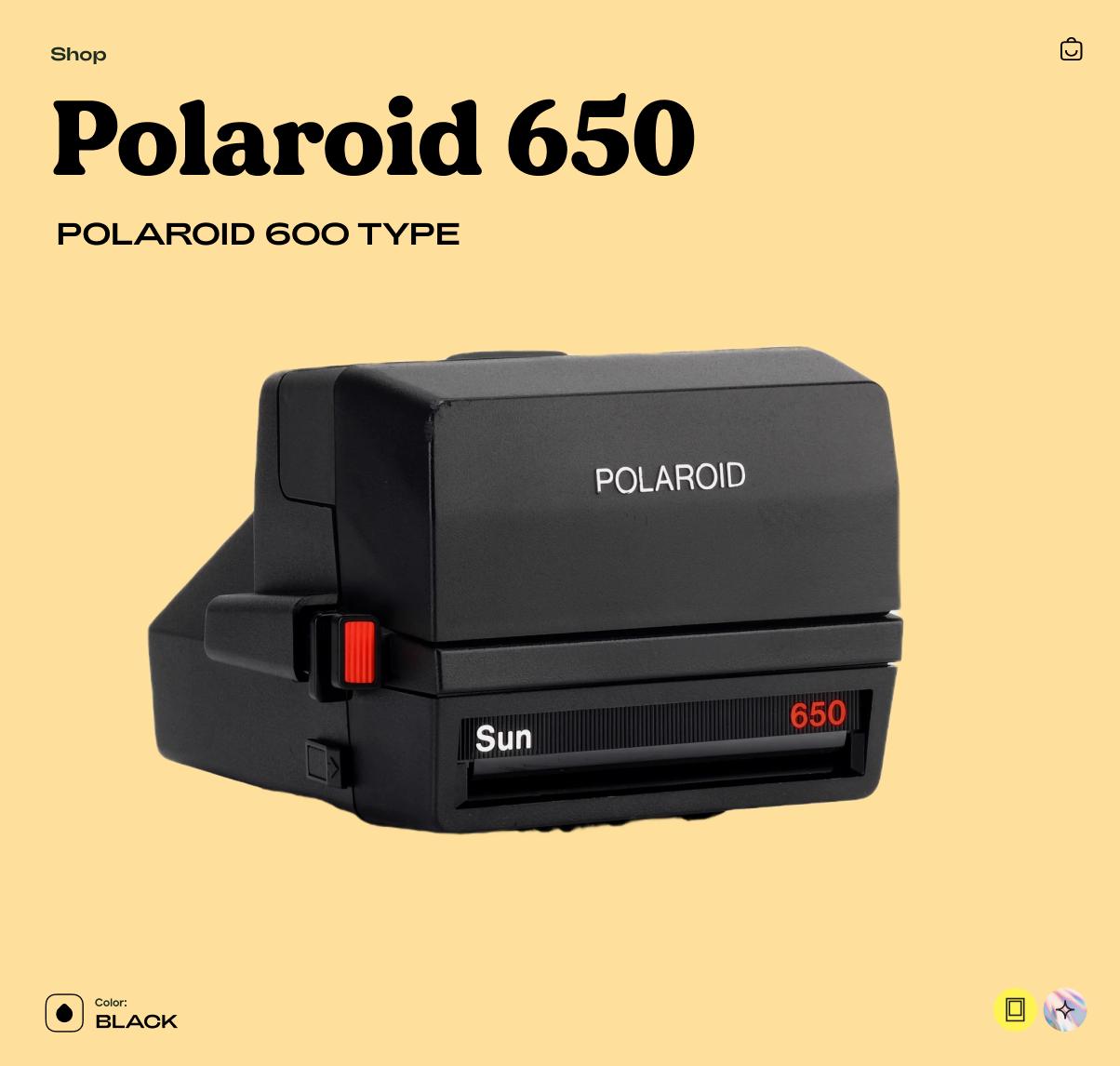 Polaroid 650 Instant Film Camera, Vintage Polaroid 600 Series, Tested & Working - Vintage Polaroid Instant Cameras