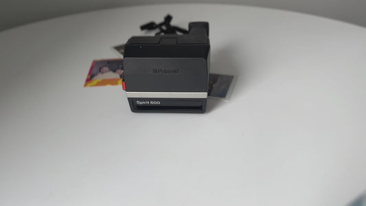 Vintage polaroid spirit 600, silver old instant camera, polaroid spirit camera