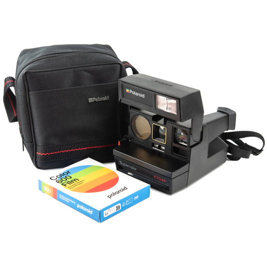 Black Polaroid Camera Bag, Original POLAROID, Birthday Gift, Photographer Gift, Polaroid 600 - Vintage Polaroid Instant Cameras