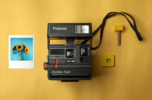 Polaroid Instant Print Camera One Step Flash Red Stripe Instant Film Camera Vintage Polaroid 600 Type Film 80s 90s