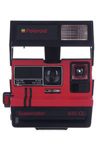 Camera Polaroid 645 CL Supercolor Instant Film Camera Red Black Stripes - Vintage Polaroid Instant Cameras