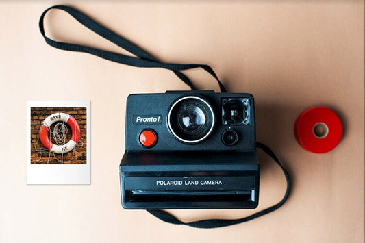 Vintage Polaroid Land Camera Pronto Black with RED Button - Vintage Polaroid Instant Cameras