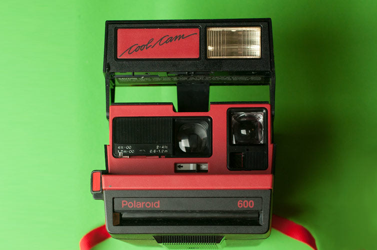 Polaroid Coolcam 600 Instant Film Camera Red and Black Body Vintage Polaroid 600 type film camera - Vintage Polaroid Instant Cameras